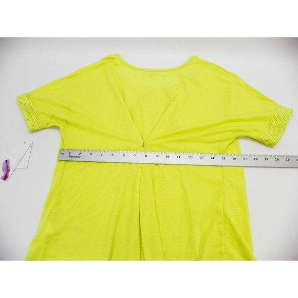 Jessica Simpson Top Junior Short Sleeve Mesh Insert Shirt Electric Lime M - Picture 7 of 10